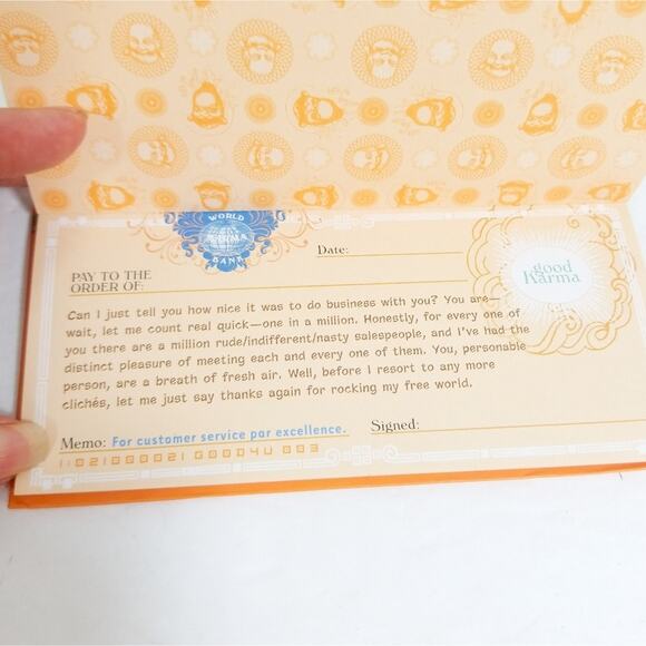 New Karma Checks checkbook good bad world balance - Picture 8 of 13